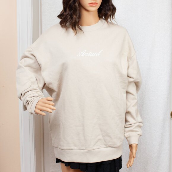 Asos Design Ivory A@ctual Sweatshirt Women's Small - Picture 3 of 6